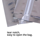 Custom Printed: Glossy Silver Clear One Side Eco Metallic Foil Mylar Packaging Stand Up Zip Lock Bag For Multifunction Storage Pouch