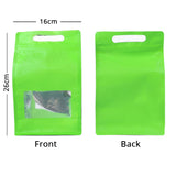 50Pcs/Pack Stand Up Bag With Hand Hole Matte Metallic Foil Mylar Plastic Doypack Food Nut Gift Packaging Zip Lock Storage Pouch