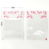 Premium Recyclable White Plastic Mylar Packaging Bag Clear Window Zip Lock Flat Storage Pouch With Flower Printing