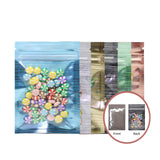 Multi-Size Glossy Stripe Pattern Colorful Zip Lock Bag Reclosable Heat Sealing Foil Mylar Flat Pouch