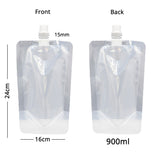 50pcs/Pack Spout Pouch With Funnel Stand Up Bag Glossy Custom Plastic Mylar Sauce Juice Water Storage Recyclable Bag