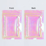 Custom Printed: Holographic Pink Flat Bottom Heat Seal Bag Plastic Mylar Packaging Zip Lock Pouch For Food Make up Storage