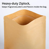 High Quality Custom Kraft Paper Sealed Bag Flat Bottom With Clear Window Eco Recyclable Zip Lock Storage Packaging Pouch