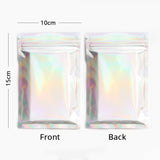 Custom Printed: Heat Seal Smell Proof Holographic Silver Zip Lock Bag Reusable Foil Mylar Kitchen Package Storage Pouch