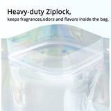 Holographic Silver Bag New Design Glossy Clear Front Plastic Bag Metallic Foil Mylar Cosmetics Food Storage Zipper Pouch
