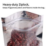 100Pcs Glossy Clear One Side Eco Metallic Foil Mylar Packaging Stand Up Zip Lock Bag For Multifunction Storage Pouch