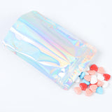 Custom Printed: Glossy Holographic Laser Silver Metallic Foil Mylar Zip Lock Bag Comestic Reusable Stand Up Eco Storage Pouch