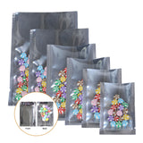 Custom Printed: Reusable Vacuum Heat Seal Open Top Clear Silver Pouch Mylar Foil Packaging Bag