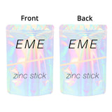 Custom Printed: Glossy Holographic Laser Silver Metallic Foil Mylar Zip Lock Bag Comestic Reusable Stand Up Eco Storage Pouch