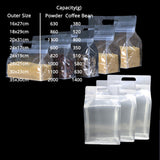 50Pcs/Pack Glossy Clear Stand Up Eco Bag Cereal Wheat Coffee Rice Storage Smellproof Plastic Mylar Ziplock Bag