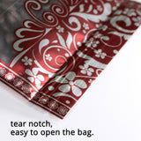 High Quality Matte Clear Frosted W/Red Print And Tear Notch Zip Lock Bag Plastic Mylar Stand Up Food Storage Organizer Pouch