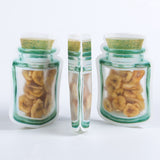 Custom Printed:New Design Matte Green Special Shaped Mason Jar Liquid Storage Pouch Plastic Mylar Reusable Stand Up Zip Lock Bag