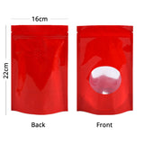 Valve Ziplock Bag Glossy Multicolors With Oval Window And Tear Notch Plastic Packaging Pouch  Foil Mylar Stand Up Storage Bag