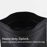 Multi Sizes Black Reclosable Flat Plastic Storage Pouch Mylar Zip Lock Packaging Bag For Power Herb
