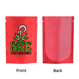 Custom Printed: Vacuum Heat Seal Pouch Stand Up Smell Proof Matte Open Top Plastic Packaging Bag w/Clear Window