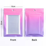 High Quality Matte Flat Bottom Seal Plastic Bag Metallic Foil  With Clear Window And Round Hole Storage Organizer Zipper Bag
