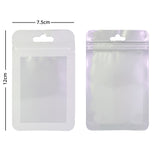 Different Sizes Black White Framed Clear Front Mylar Flat Zipper Bag with Euro Slot For Phone Accessories