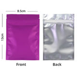 Various Sizes Colors Matte Flat Zipper Pouch Clear Front Heat Sealing Foil Mylar Zip Lock Storage Bags