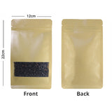 New Design Matte Stand Up Kraft Paper Mylar With Clear Window Doypack Household Kitchen Multifunction Storage Zipper Bag