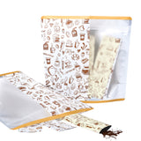 22x21cm Matte White Coffee Bean Gift Storage Packaging Bag With Frosted Window Stand Up Foil  Zipper Pouch