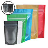 Custom Mylar Bag Matte Frosted Front Multicolors Stand Up Metallic Foil Zipper Bag Food Nut Travel Sample Storage Pouch