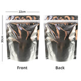 New Design Glossy Silver Metallic Mylar Plastic Zip Lock Bag Reclosable Stand Up Waterproof Food Storage Pouch