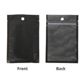 Recyclable Matte Tear Notch Clear Black/White Heat Seal Flat Zip Lock Pouch Bag With Hanging Hole