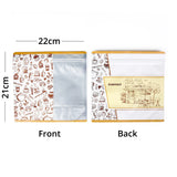 22x21cm Matte White Coffee Bean Gift Storage Packaging Bag With Frosted Window Stand Up Foil  Zipper Pouch