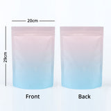 High Quality Glossy Various Sizes Gradual Pink/Blue Stand Up Bag Aluminium Foil Mylar Storage Organizer Zipper Bag With Tear Notch