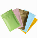 Various Colors Heat Sealing Zip Lock Pouches Tear Notch Metallic Mylar Flat Self Seal Package Bag For Herb Powder