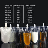 50pcs/Pack Spout Pouch With Funnel Stand Up Bag Glossy Custom Plastic Mylar Sauce Juice Water Storage Recyclable Bag