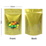 Custom Printed: Glossy Sealed Bag With Oval Clear Window Metallic Foil Mylar Stand Up Household Storage Zip Lock Pouch