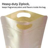 Custom Printed:Kraft Paper Stand Up Bag With Frosted Window And Tear Notch Matte Mylar Compostable Eco Storage Zip Lock Bag