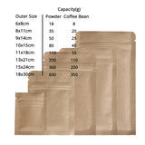 Multi Sizes Smell Proof Kraft Paper Zip Lock Pouches Eco-friendly Mylar Zipper Packaging Bag With Tear Notch