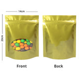 Custom Printed: Glossy Sealed Bag With Oval Clear Window Metallic Foil Mylar Stand Up Household Storage Zip Lock Pouch