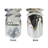 Custom Printed:12x23cm Glossy Silver Clear Front Zip Lock Bag Foil Mylar Smellproof Resealable Stand Up Storage Packaging Pouch