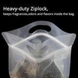 50Pcs/Pack Glossy Clear Stand Up Eco Bag Cereal Wheat Coffee Rice Storage Smellproof Plastic Mylar Ziplock Bag