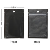 Recyclable Matte Tear Notch Clear Black/White Heat Seal Flat Zip Lock Pouch Bag With Hanging Hole