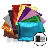 Various Sizes Colors Matte Flat Zipper Pouch Clear Front Heat Sealing Foil Mylar Zip Lock Storage Bags