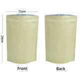 Kraft Paper Metallic Foil Mylar Stand Up Zipper Bag Eco Sealing Film Bag Smellproof Tea Food Storage Organizer Pouch