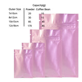 Custom Printed: Various Sizes Thick Glossy Pink Foil Mylar Zip Lock Pouch Tear Notch Flat Pouch Gift Storage Bag