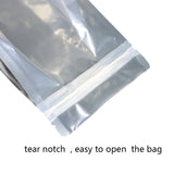 Transparent Silver Glossy Metallic Foil Plastic Mylar Stand Up Bag Sustainable Use Storage Food Zip Lock Pouch