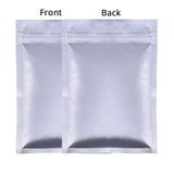 Multi-Size Tear Notch Heavy-Duty Silver Flat Aluminum Foil Self Sealing Pouch Food Snack Zip Lock Package Storage Bag
