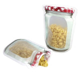 Custom Printed:New Design Mason Jar Pouch Plastic Mylar Packaging Stand Up Red Zipper Bag Matte Household Storage Bag