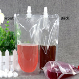 50pcs/Pack Spout Pouch With Funnel Stand Up Bag Glossy Custom Plastic Mylar Sauce Juice Water Storage Recyclable Bag