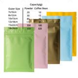 Various Colors Heat Sealing Zip Lock Pouches Tear Notch Metallic Mylar Flat Self Seal Package Bag For Herb Powder