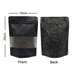 Custom Printed:Zip Lock Bag Matte With Frosted Window And Maple Leaf Pattern Aluminium Foil Stand Up Eco Sealed Storage Pouch