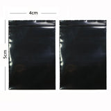 Multi Sizes Black Reclosable Flat Plastic Storage Pouch Mylar Zip Lock Packaging Bag For Power Herb