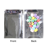 Custom Printed: Reusable Vacuum Heat Seal Open Top Clear Silver Pouch Mylar Foil Packaging Bag