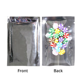 Recyclable Vacuum Heat Seal Open Top Clear Silver Pouches Mylar Foil Packaging Bags with Tear Notch